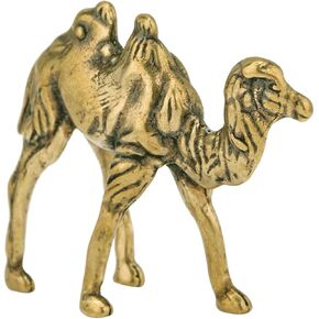Brass Camel Brass Decor Mini Camel Figurine Wealth Prosperity Decor Brass Animal Statues Wild Animal Sculpture Lucky Animal Desk Top Decor Desktop Art Decor Miniature Office China