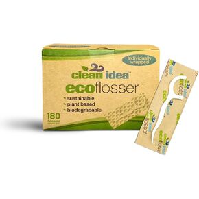 EcoFlosser - Individually Packaged - 180 Picks - Floss Pick - Dental Floss Picks - Plant Based - Floss Stick