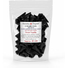 2'' Sweet Vanilla Backflow Charcoal Incense Cones (Approx. 85-100)