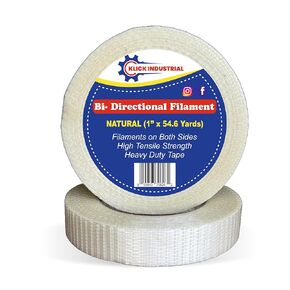 Bi-Directional Fiberglass Reinforced Filament Tape, Strapping Tape, for Heavy Duty Packing, Steel Bundling, Wrapping, Palletizing (2" x 54.6yds, 1 roll)