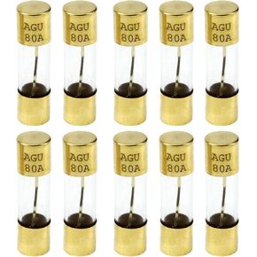 10 Pack 60A AGU Fuse Amp 12 Volts Platinum Glass Fuses