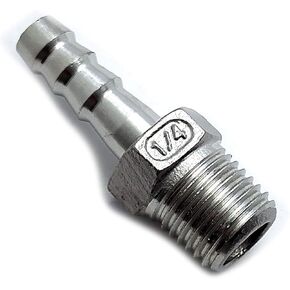 2pcs 1/4" Male Thread Pipe Fitting 8mm Barb Hose Connector SS 304 NPT