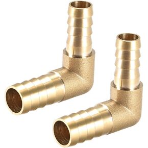 uxcell 12mm to 10mm Barb Brass Hose Fitting 90 Degree Elbow Pipe Connector Coupler 2pcs