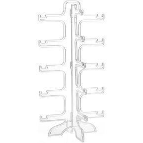 1 Piece Glasses Holder Glasses Display Stand Sunglasses Display Stand Holder Sunglasses Storage Rack Eyeglasses Display Stand Storage Holder 5-Tier Glasses Storage Rack(Transparent)