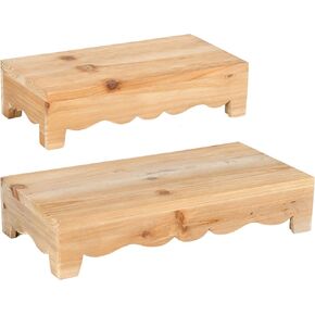 شركة ريد مجموعة مكونة من 2 حامل خشبي ريفي قابل للتكديس مقاس 15.75 بوصة إلى 12.75 بوصة، بني طبيعي in Kuwait