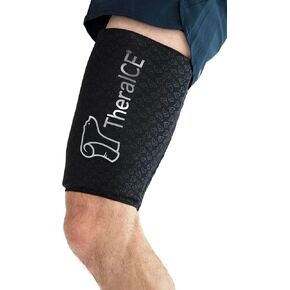TheraICE Elbow & Knee Ice Pack for Injuries Compression Sleeve, Reusable Gel Cold Pack for Knee, Elbow, Ankle, Calf - Cold Wrap Recovery Pain Relief (Exra Extra-Large, PRO - Shadow Black)