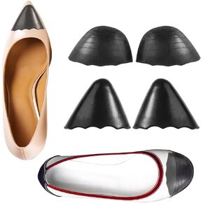 2 Pairs Shoe Fillers, Toe Filler Inserts Toe Cushion Fillers to Make Shoes Fit Reusable Shoe Inserts for Too Big Shoes High Heels Dress Shoes Casual Shoes Flats (Round & Pointed)