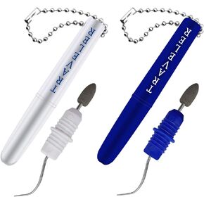 2 Pieces Travel Teeth Cleaning Tools, Travel Dental Pick Dental Cleaning Tools Teeth Cleaning Kit Plaque Remover with Keychain and Stand Box