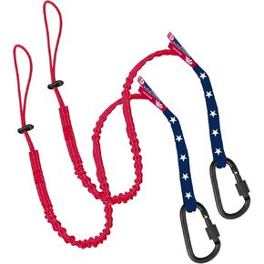 USA Flag Safety Tool Lanyard – Tough Scaffold Tether with – Stop The Drops - Ultra-Durable and Sturdy – Heavy-Duty 8kg Max Load – Construction Sites, American Design, 36 inches (2PK)