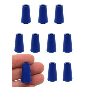 EISCO 10PK Neoprene Stoppers, 1 Hole - ASTM - Size: #000-8.2mm Bottom, 12.7mm Top, 25mm Length - Suitable for use with Petroleum, Oils & Most Inorganic Acids and Bases
