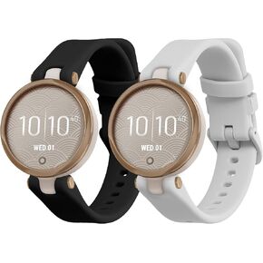 أحزمة kwmobile متوافقة مع أحزمة Garmin Lily الرياضية - 2X أحزمة ساعة بديلة من السيليكون - لافندر/بيج