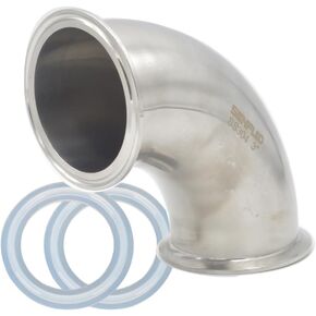 Sanitary Ferrule Elbow 90 Degree 76mm Pipe PD 3" Ferrule Tri Clamp
