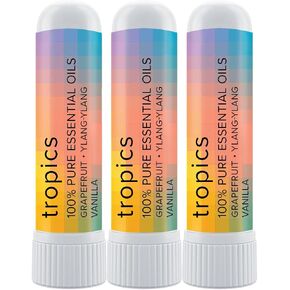 MOXE Tropics Nasal Stick Caribbean Escape + Tropical Scents | Grapefruit, Ylang Ylang, & Vanilla Oil | Summer, Beach, Relaxing Aromatherapy with 100% Pure Essential Oils, Made in USA (3 Pack) in Saudi Arabia