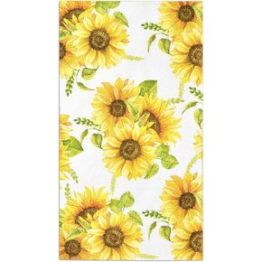 Gift Boutique 100 Floral Sunflower Guest Napkins Disposable Paper Spring Yellow Sunflowers Dinner Hand Napkin for Spring Flower Wedding Holiday Bridal & Baby Shower Tableware Party Supplies