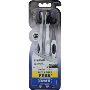 Oral-B Charcoal Sensitive Toothbrush - 3 Pieces (Extra Soft, Buy 2 Get 1)