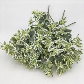 18Pieces/lot Artificial Plant Silk Plastic Flowers Eucalyptus Leaves Stems Branches Floral Bouquets Wreath Arrangement Home Table Garden Wedding Greenery Decoration (18-Mixed Grass)