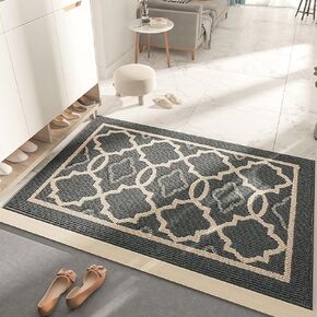 Dirt Trapper Doormat 32x48 Inch Front Back Indoors Door Mats for Home Entrance Entry Way Non-Slip Machine Washable Rugs (Khaki, 32''x48'')