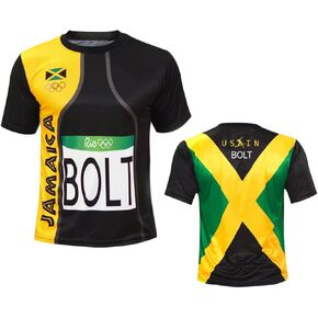 Men Sports Usain Bolt Rio T Shirt Jersey Jamaica