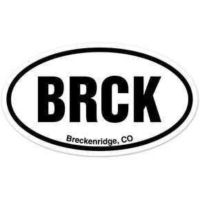 BRCK Breckenridge CO Colorado Oval Vinyl Car Bumper Window Sticker 3" x 2"