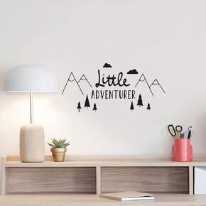 The tribal Mountain Little Adventure Wall Sticker Art Travel Adventures Mountains Wall Decal for Kids Room Nursery Room Bedroom Wall Art Murals Removable Boys Wall Poster QQ198 (57X27CM)