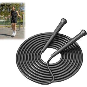 10FT Skipping Speed Jump Rope with Handle, Professional Fitness Lightweight JumpRope for Cross Fit Exercises Gym Boxing Cardio Endurance Training, Gifts for Men Women Sport Lovers (Black)