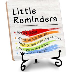 Little Reminders, Motivational Gifts, Home Office Desk Decor, Back to School, Christmas, Birthday Gifts, Home Décor Accents, Wood Plaque with Stand, Gifts for Family, Lover, Friends, BFF, etc. (009)