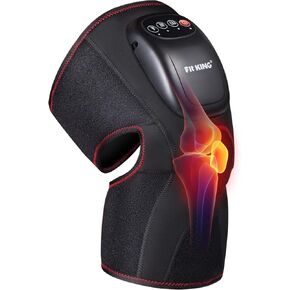 FIT KING Knee Massager with Heat, Knee Brace Wrap for Arthritis Pain Relief, Improves Circulation Around the Knee, 3 Modes and 3 Intensities, FSA and HSA Approved