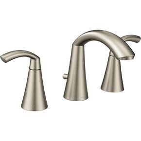 Moen TV6173 Glyde Two-Handle High Arc Widespread Bathroom Sink Faucet for 3-Hole Setups with Valve Included, Chrome