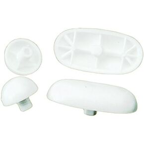 Plumb Pak PP836-41 Snap-In Universal Fit Toilet Seat Bumper Set, Plastic, No Size