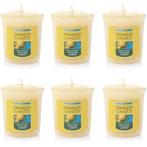 Yankee Candle Lot of 6 Sicilian Lemon Sampler Votive Candles