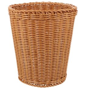BESTOYARD الروطان سلة المهملات سلال تخزين البلاستيك تشكيلة زهور الديكور سلة النفايات المنسوجة سطح الطاولة سلة منسوجة سلة الأعشاب البحرية متعددة الاستخدام سلة منسوجة مكتب الشاي القهوة مع غطاء in Kuwait
