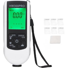 Car Paint Thickness Gauge with 1um Resolution, FE NFE Measurement for Metal Coatings, Paint on Steel, Aluminium, Copper, Automatic Shutdown Function (white)