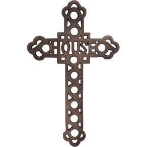 Ardour 10 Inch Antique Bronze Wall Cross for Home Decor.Metal Hanging Decorative Crosses Wall Decor.Cross for Wall of Crosses,Religious Home Decor - House
