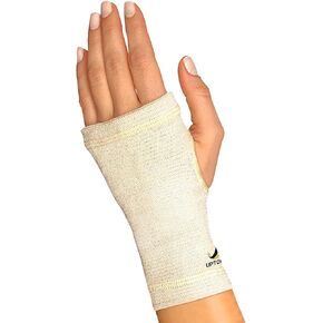 Copper Wrist Compression Sleeve, Hand Brace Wrist Support for Carpal Tunnel, Wrist Brace for Tendonitis, Breathable Copper Compression Sleeve, White/Skin in Small, Pack of 1