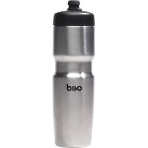 Bivo Trio 21oz Insulated Stainless Steel Bike Water Bottle - for Cycling - Fits Most Cages, Dishwasher Safe, High Flow Sports Nozzle - Keeps Drinks Cold 12+ Hours - (Black)