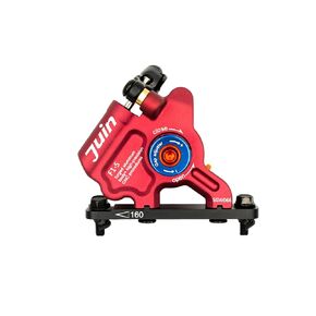 JUIN F1-S Hybrid Hydraulic Disc Brake Caliper, Mechanical/Hydraulic Disc Brake Kit, Red