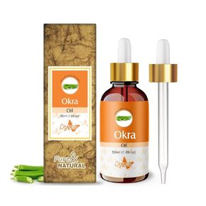 Crysalis Okra (Abelmoschus Esculentus) Oil | 100% Pure & Natural Undiluted Carrier Oil for Great for Hair Care, Moisturizing A Dry Scalp | Aromatherapy- 50ml with Dropper