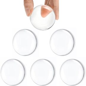 Door Stoppers Wall Protector Handle Bumper Guards for Walls 6 PCS of Clear Rubber Knob Door Stops Self Strong Adhesive for Home Office Shock Absorbent