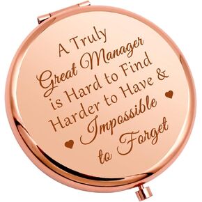 Best Manager Appreciation Gifts Compact Makeup Mirror Manager Leaving Gift Supervisor Gift for Women Leader Boss Coworker Friend Birthday Personal Mirror Retirement Goodbye Going Away Gift