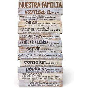 Nuestra Familia, Our Family Rustic Stacked Pallet 5 x 10 Wood Desktop Plaque
