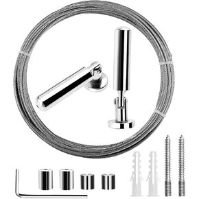 Create idea Curtain Wire Rod Set Picture Wall Mount Set Hanging Photo Stainless Steel Clothes Line 5M Multi-Purpose