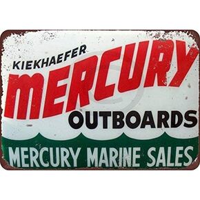 New Tin Sign Aluminum Retro Mercury Outboard Motors Marine Sales Vintage Metal Sign 8 X 12 Inch