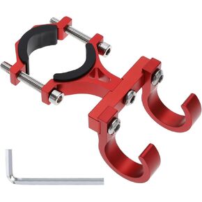 Create idea Electric Scooter Hanger Hook Bicycle Carrying Hook Double Hook Holder Claw Hook Storage Bag Hook for 18mm-35mm Handlebar Diameter Aluminum Alloy Red