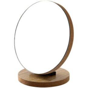 1 قطعة مرآة مكياج للطاولة قابلة للطي مرآة عنبر دوارة شبكة من الخشب الأحمر سطح الطاولة المنزلية يمكن أن تقف مرآة صغيرة مرآة تجميل مرآة تزيين in Kuwait