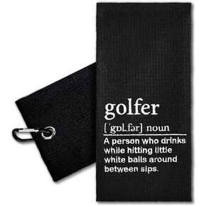 Golfer Definition Embroidered Golf Towel with Clip. Funny Golf Accessories Gifts for Men Women Golf Lover Mom Dad Uncle Grandpa Grandma, Birthday Retirement for Golf Fan