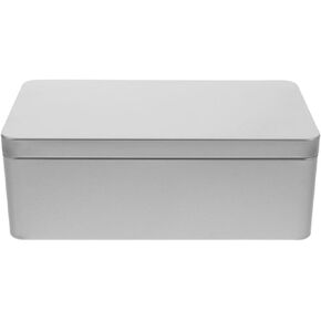 Rectangular Tin With Lid Empty Tinplate Tinplate Tea Leaves Can Storage Container Accessory for Candy Crafts Organizer Silver