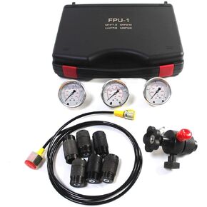 PANGOLIN Hydraulic Nitrogen Accumulator Charging System Hydraulic Nitrogen Pressure Test Kit with 3 Gauges, 7 Couplings and 1 Gas Hose, Gas Charging Tools
