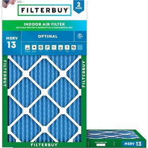 Filterbuy 24x36x1 Air Filter MERV 13 Optimal Defense (2-Pack), Pleated HVAC AC Furnace Air Filters Replacement (Actual Size: 23.50 x 35.50 x 0.75 Inches)