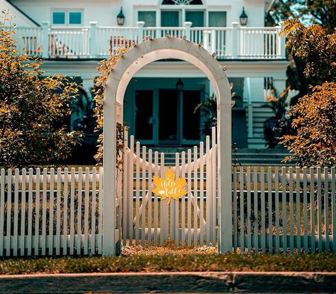 FaCraft مرحبا سقوط اكليلا من الزهور علامة لتزيين الباب الأمامي مرحبا سقوط ديكور علامة مزرعة القيقب أوراق الخريف شماعات لوحة علامة للباب الأمامي المنزل جدار الشرفة الخريف الخريف عيد الشكر الزينة in Kuwait