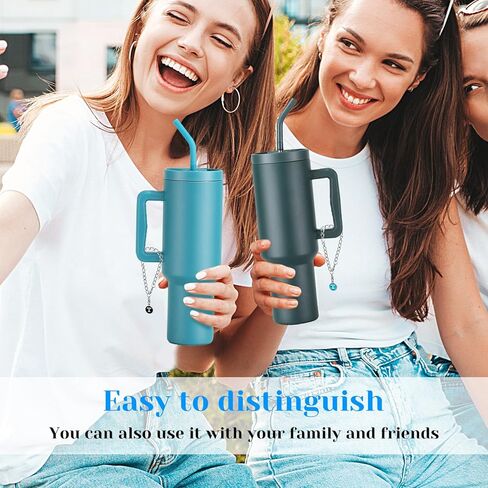 إكسسوارات سحر الحروف لكأس ستانلي، 6 قطع معرف الاسم الأولي سحر مقبض شخصي مجموعة ديكور مقبض شخصي DIY سحر حرف مقبض لستانلي تعثر (A/أبيض/أسود/أزرق) in Kuwait